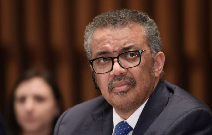 El director general de la OMS, Tedros Adhanom Ghebreyesus, durante una conferencia de prensa sobre el coronavirus, hoy en Ginebra. Foto Afp .