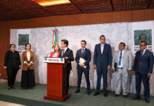 En conferencia de prensa, el Fiscal General, Rubén Vasconcelos Méndez, los Diputados Federales Sergio Mayer Bretón y Carmen Patricia Palma Olvera, ofrecieron una conferencia de prensa respecto a las investigaciones del caso de la joven M. E. R. O.