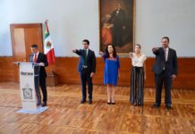 Karla Villacaña Quevedo en Seculta, Javier Lazcano Vargas en Sinfra, Jorge Toledo Luis en Coplade y Carolina Monroy del Mazo en la Oficina de la Gubernatura, son quienes encabezarán estas instancias.