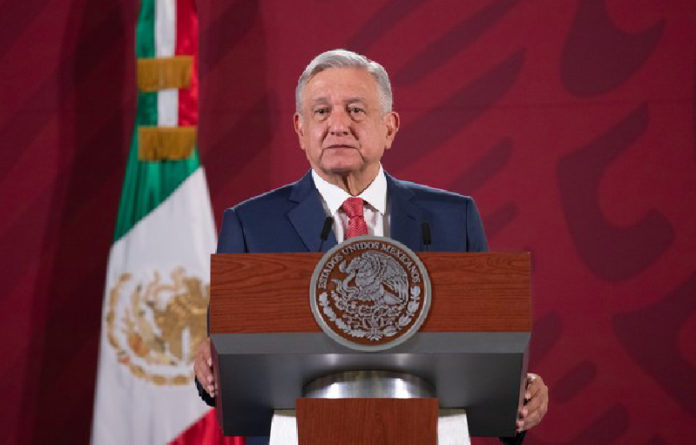 El presidente Andrés Manuel López Obrador ayer en su conferencia en Palacio Nacional. Foto Pablo Ramos.