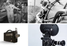 Fotogramas de 'El suavecito' y 'El tren fantasma', e imágenes de algunas cámaras que se pueden apreciar en el museo virtual.