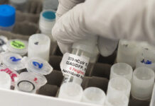 Potencial vacuna contra el coronavirus, en los laboratorios de Novavax en Rockville, Maryland. Foto Afp.