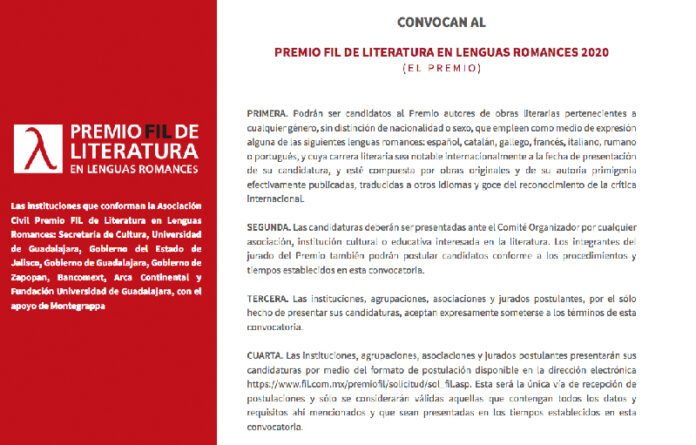 Fragmento de la convocatoria de la FIL Guadalajara, tomada del sitio https://www.fil.com.mx/.