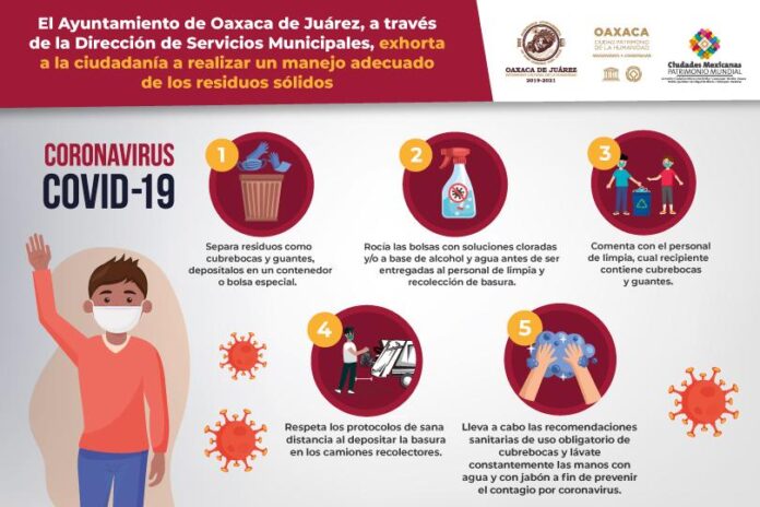 Actualmente, en Oaxaca de Juárez se generan diariamente 800 toneladas de desechos; tres toneladas corresponden a insumos sanitarios como cubrebocas y material desechable.