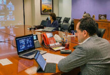 Arturo Herrera, titular de Hacienda, durante la videoconferencia.Foto tomada de la cuenta de Twitter del secretario.