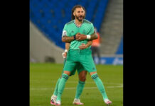 Karim Benzema celebra con Marcelo después de marcar el segundo tanto. Foto Afp.