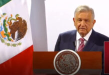 El presidente Andrés Manuel López Obrador durante el informe. Fotograma tomado del video emitido por el Gobierno de México.
