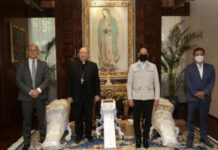 El material fue entregado a la Nunciatura Apostólica en el país el pasado 7 de julio y puesto a disposición del presidente Andrés Manuel López Obrador. Foto cortesía de la CEM.
