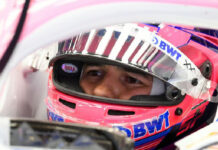 El piloto mexicano ‘Checo’ Pérez durante las pruebas para la nueva temporada de la F´rmula 1 en el Circuit de Cataluña en Montmelo, en las afueras de Barcelona, el 20 de febrero de 2020. Foto Afp.