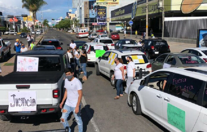 Imagen de la protesta. Foto La Jornada.