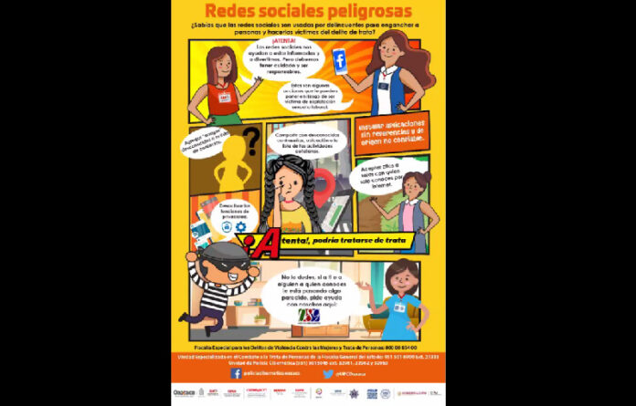 Se compartió el material la campaña de prevención “Atenta, podría tratarse de trata”, a fin de que sea entendida la gravedad del tema por mujeres de distintos estratos sociales.