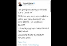 La cuenta del ex presidente de EU Barack Obama fue una de las hackeadas para un fraude de criptomonedas. Foto Twitter.