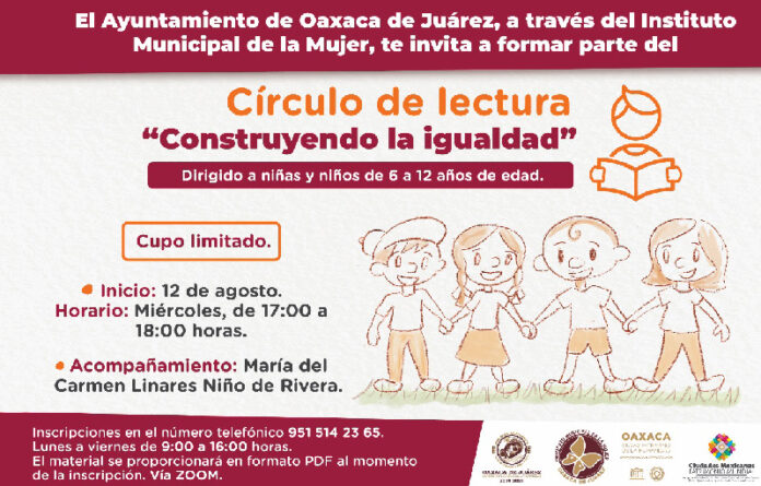 Busca estimular la creatividad artística y la equidad de género entre niñas y niños; las y los interesados deberán inscribirse llamando al número telefónico del Instituto Municipal de la Mujer: 951 514 2365.