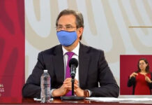 El titular de la SEP, Esteban Moctezuma, durante conferencia de prensa. Fotograma tomado del video emitido por el Gobierno de México.