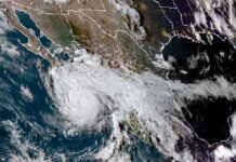 El Servicio Meteorológico Nacional ofreció un estatus sobre el huracán ‘Genevieve’, que provocará lluvias torrenciales Baja California Sur, rachas de viento de 90 a 100 km/h, por el que habrá oleaje elevado de 6 a 8 metros en las costas. Imagen tomada del Twitter @conagua_clima.