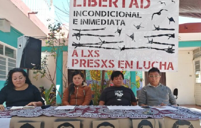 En imagen de archivo, el Centro de Derechos Humanos Fray Bartolomé de Las Casas anuncia la huelga de hambre de cuatro presos tzotziles en cárceles de Comitán y San Cristobal. Foto tomada del Twitter de @CdhFrayba.