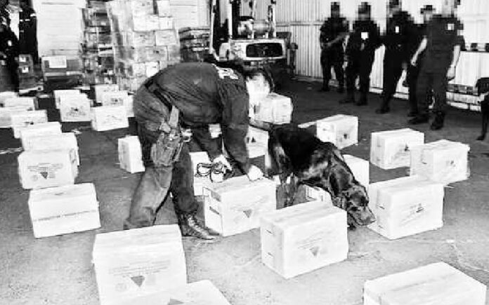 En imagen de archivo, decomiso de droga en el Aeropuerto Internacional de Ciudad de México. Foto Notimex.