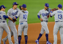 Los Dodgers celebran su victoria 4-2 sobre Tampa Bay. Foto Afp.