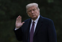 El presidente de EU, Donald Trump camina por uno de los jardines de la Casa Blanca. Foto Ap.