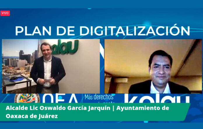 El edil Oswaldo García Jarquín participó en la presentación de esta iniciativa que consiste en la creación de una página web gratuita a través del sitio emprender.com.mx para comercializar productos y servicios.