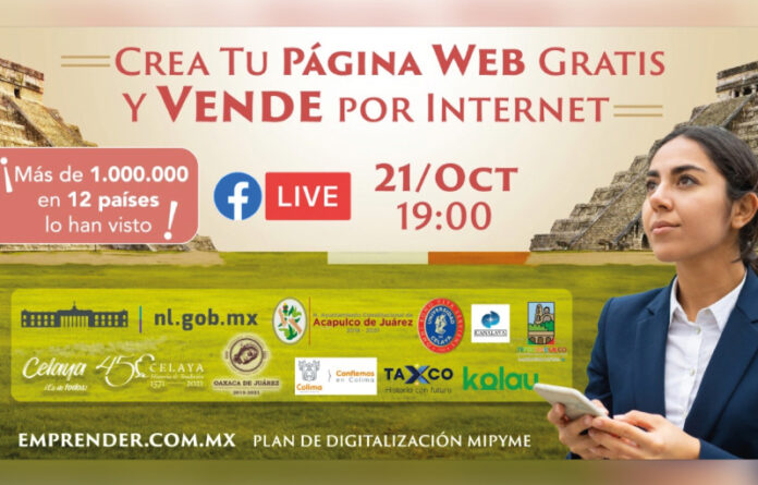 El 21 de octubre, a las 19:00 horas, se guiará a las y los empresarios y comerciantes en la creación de un sitio web, a través www.facebook.com/MunicipiodeOaxaca.