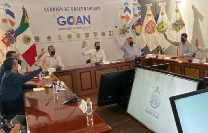 Integrantes de la Asociación de Gobernadores de Acción Nacional durante una reunión en imagen de archivo. Foto tomada de Twitter @GOAN_MX