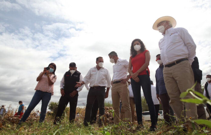 El Mandatario Oaxaqueño recorrió junto a la titular de la STPS, Luisa María Alcalde Luján, y el titular de la Sader, Víctor Manuel Villalobos Arámbula, las escuelas de campo en donde se implementa el programa Jóvenes Construyendo el Futuro.