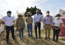 El edil participó en la segunda siembra en un macrotúneles instalado en San Felipe del Agua, mismo que produjo 500 kilogramos de tomate para la primera cosecha.